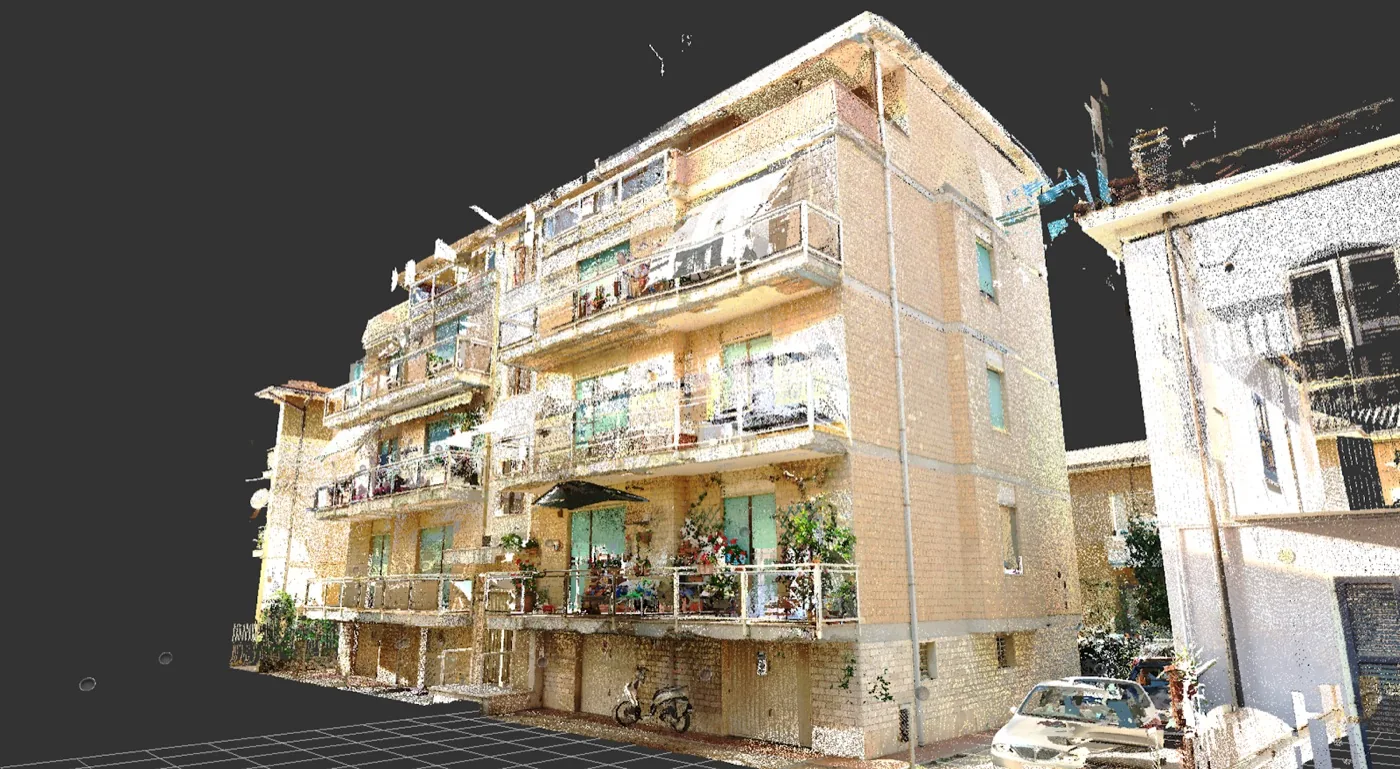 Rilievo laser scanner esterni con nuvola di punti